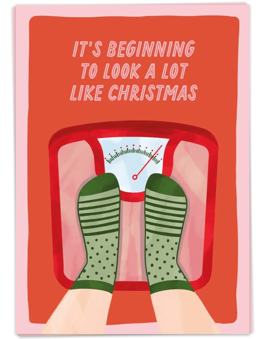 Kaart Blanche Dubbel Scale Christmas Card 