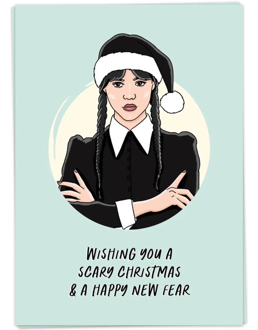 Kaart Blanche Dubbel Scary Christmas Card