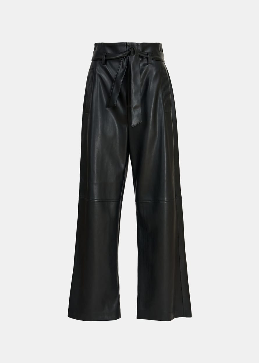 Essentiel Antwerp Black Encounter Faux Leather Trousers