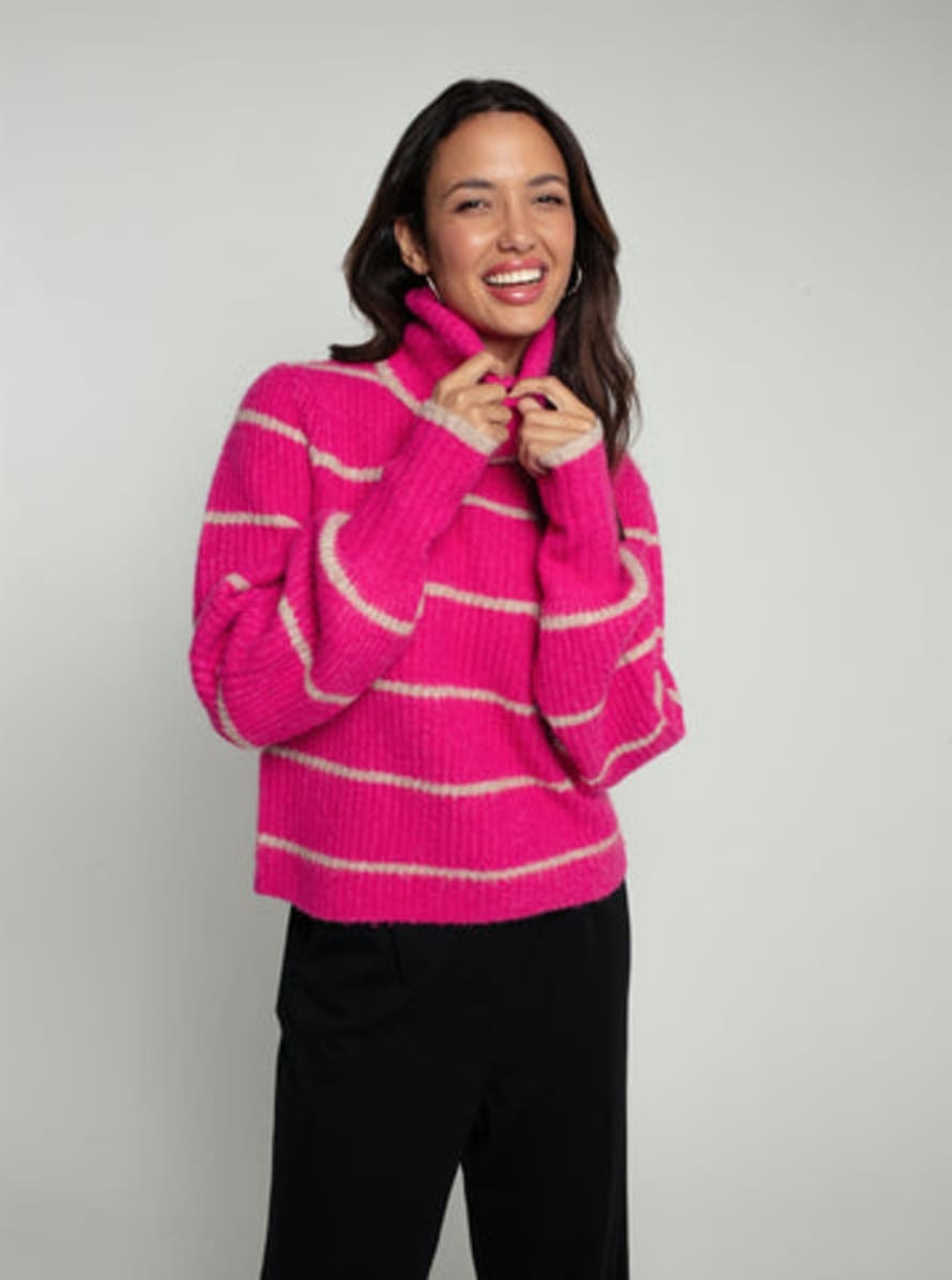Nooki Design Chiara Knitted Stripe Jumper-pink