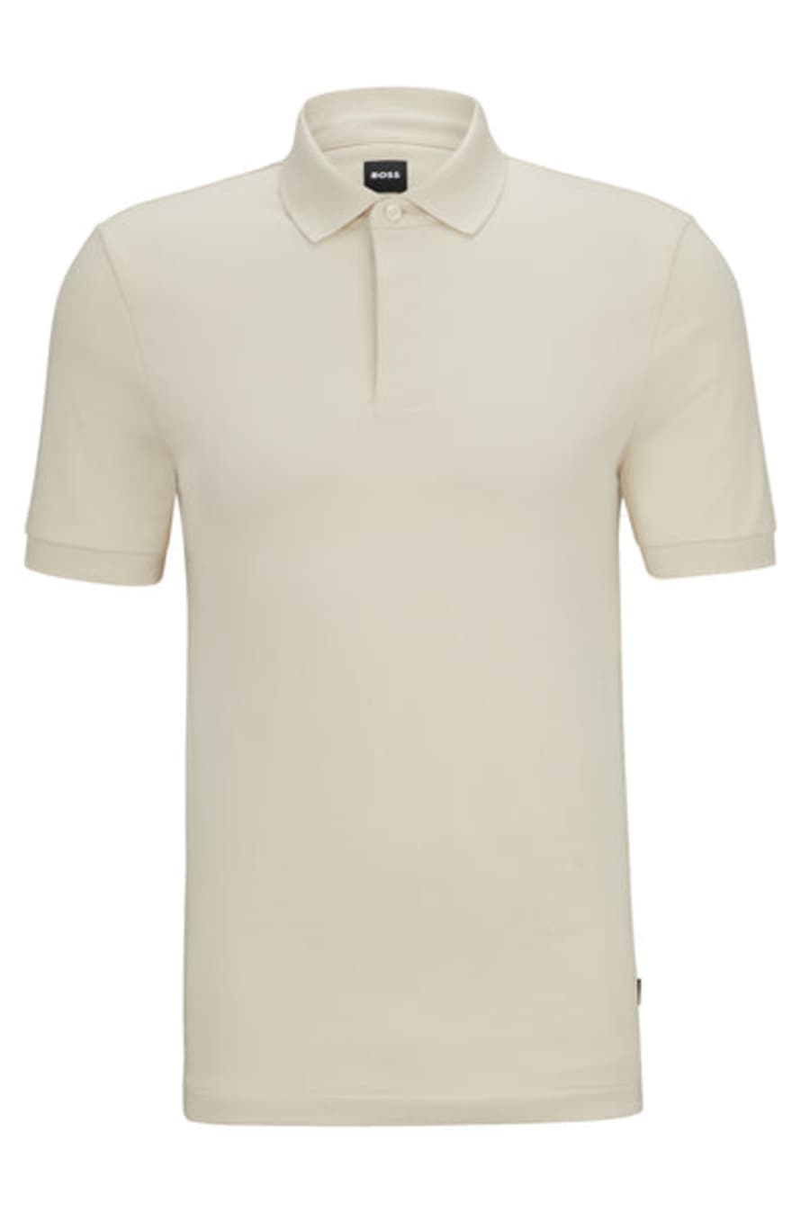 Hugo Boss Boss - Penrose 44 Open White Slim Fit Polo Shirt With Micro Pattern 50501098 131