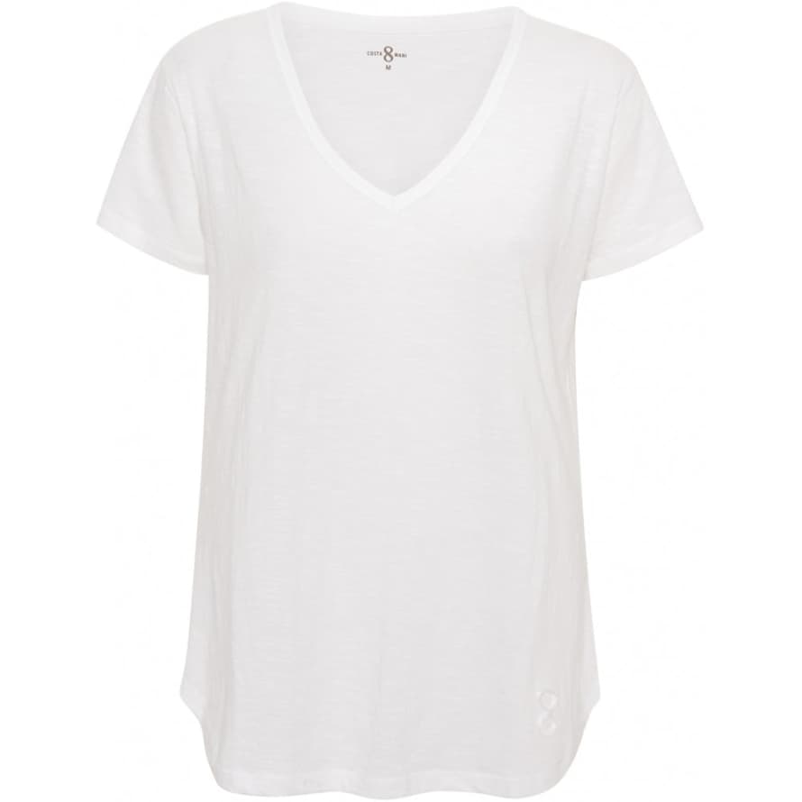 COSTA MANI T Shirt Logo V Neck - White