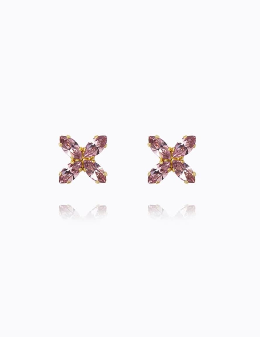 Caroline Svedbom Crystal Star Earrings - Gold/Amethyst