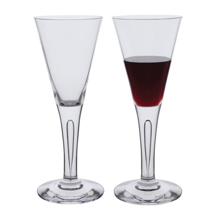 Dartington Crystal Set of 2 Sharon Claret Red Wine Glasses