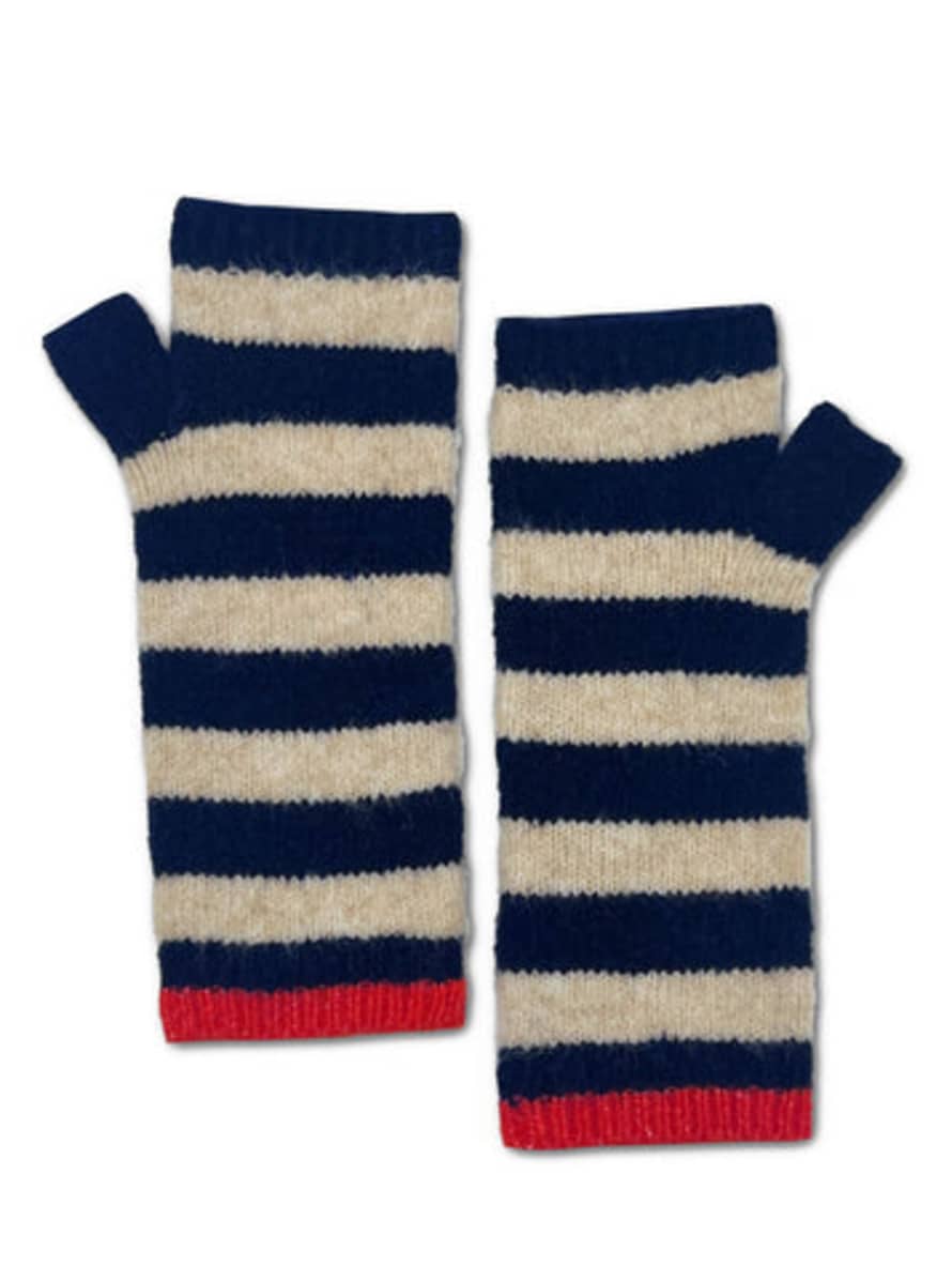 Nooki Design Farah Knitted Stripe Wristwarmer-navy