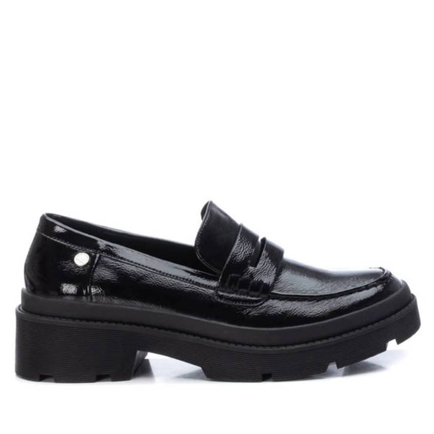Xti Patent Leather Chunky Loafer - Black