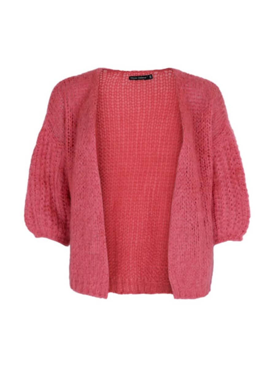 Black Colour Casey Knitted Puff Sleeve Cardigan - Marsala Rose
