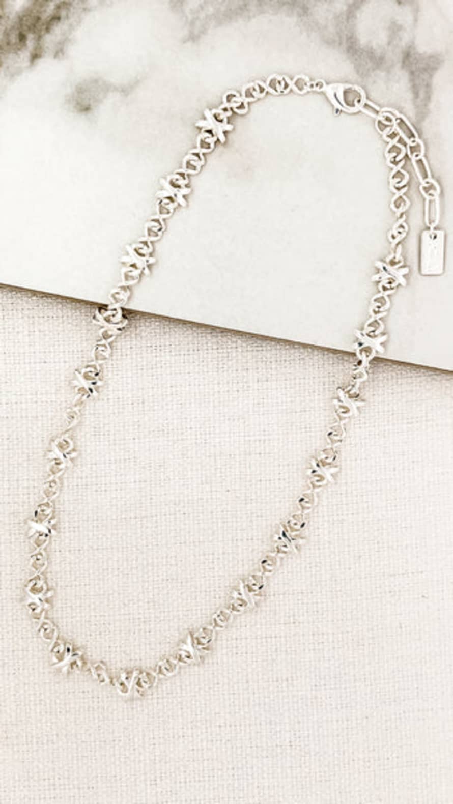 Envy Short Silver Cross Design Necklace