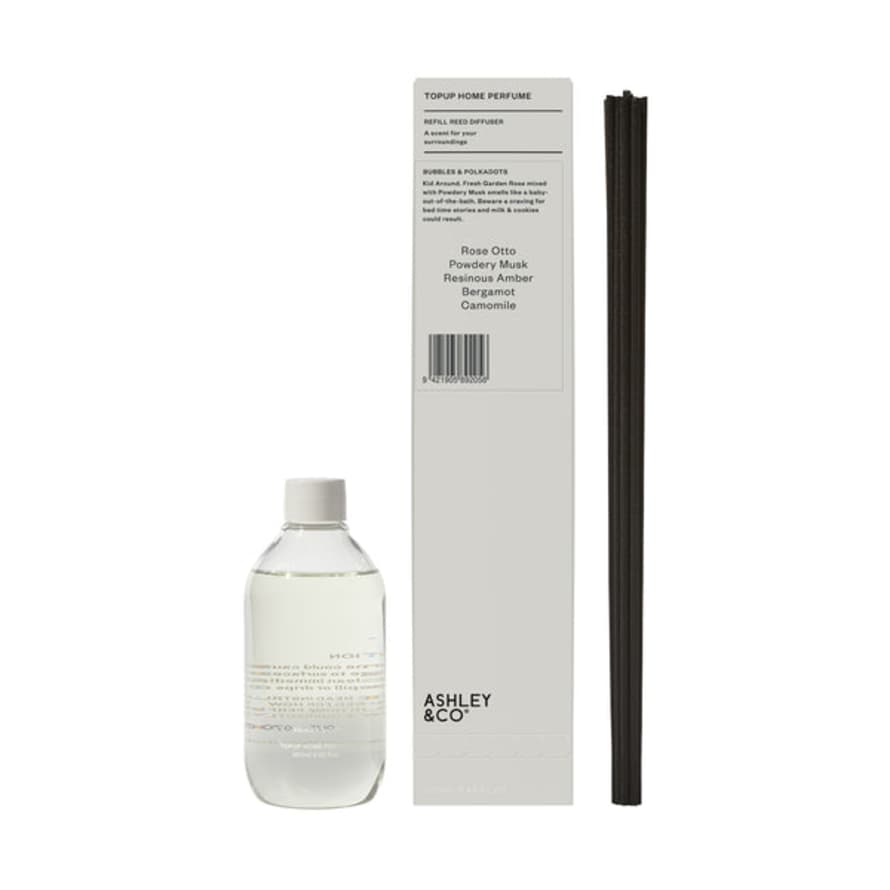 Ashley & Co 250ml Bubbles and Polkadots Reed Diffuser Refill 