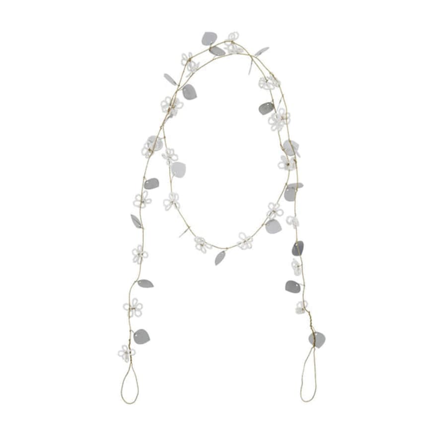 House Doctor White/silver Leaf Garland