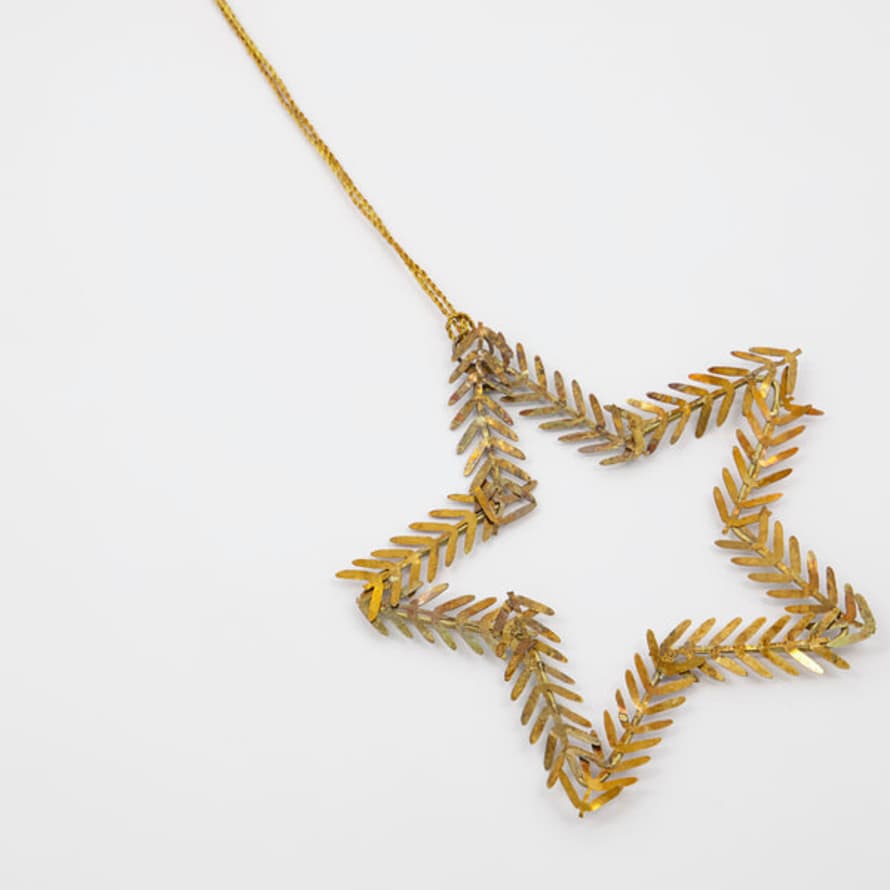 House Doctor Brass Star Shaped Leaf Decoration