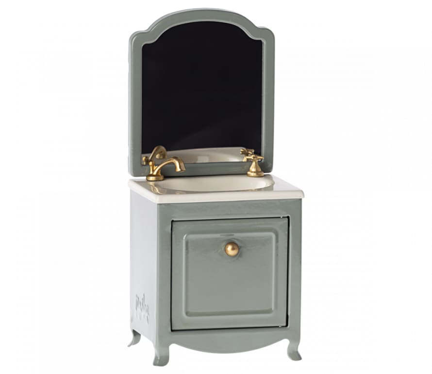 Maileg Sink Dresser With Mirror Dark Mint
