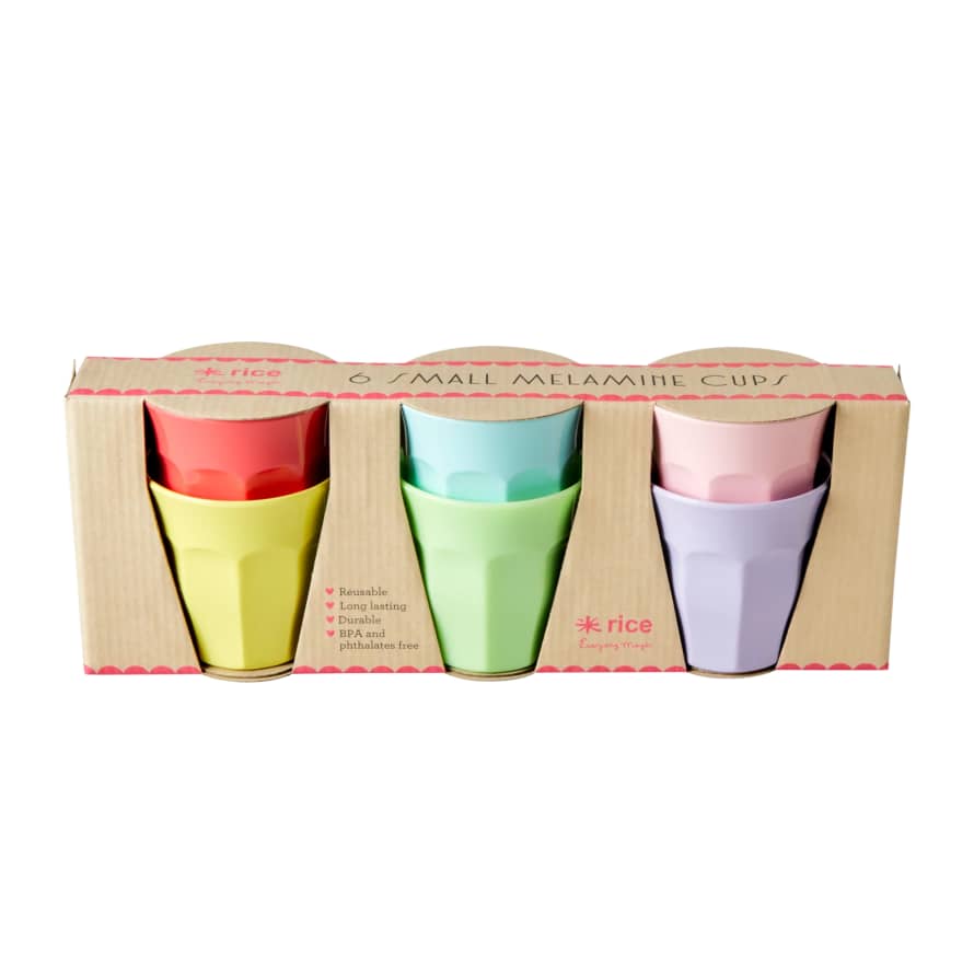 rice Pastel Melamine Cups - Set of 6