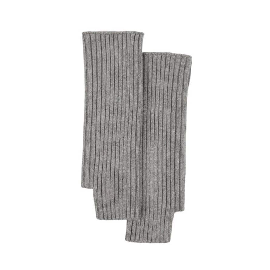 Chalk Lucia Grey Rib Knit Wrist Warmer Gloves