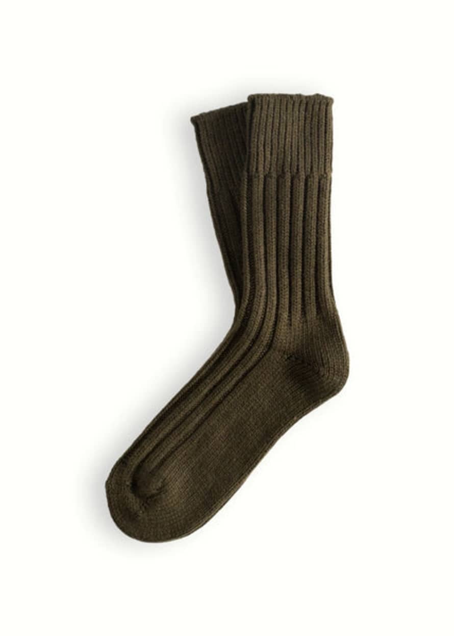 Thunders Love Wool Collection Solid Olive Green Socks
