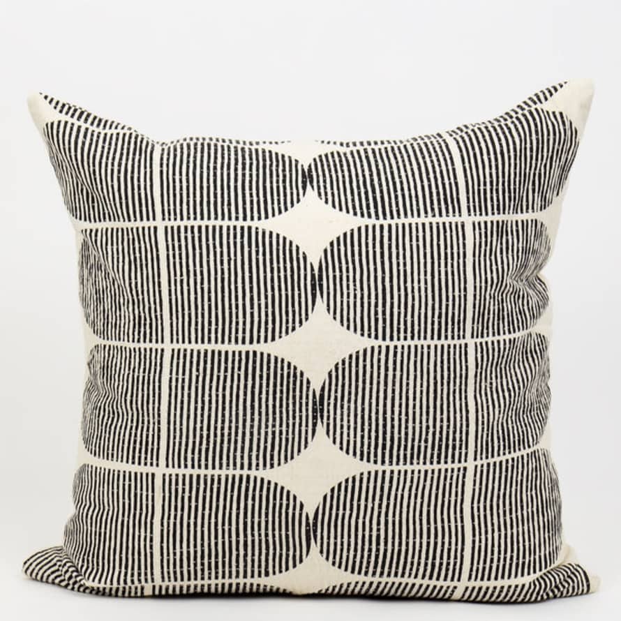Afroart Black And White Tile Cushion