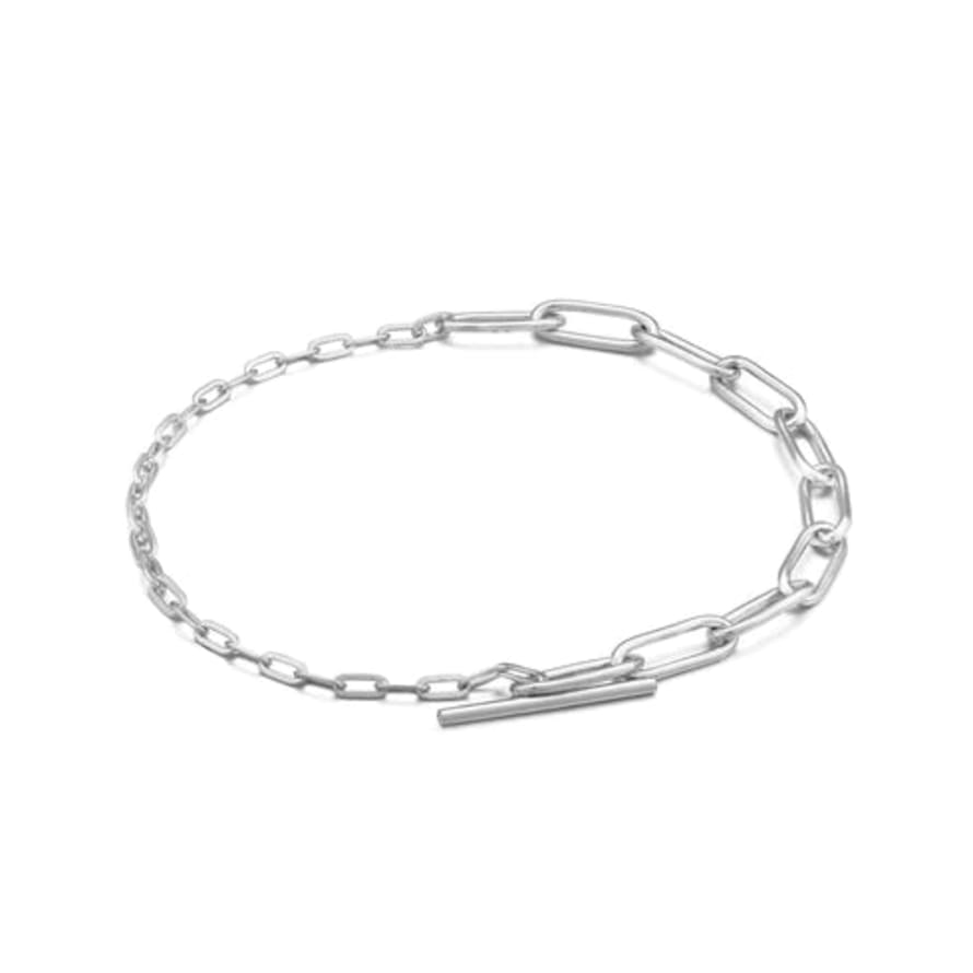 Ania Haie Mixed Link T Bar Silver Bracelet
