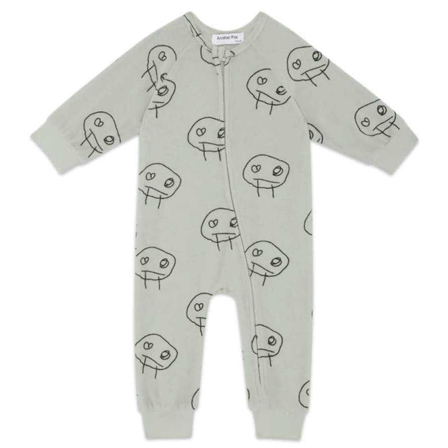 Another Fox : Freds Face Terry Towel Sleepsuit