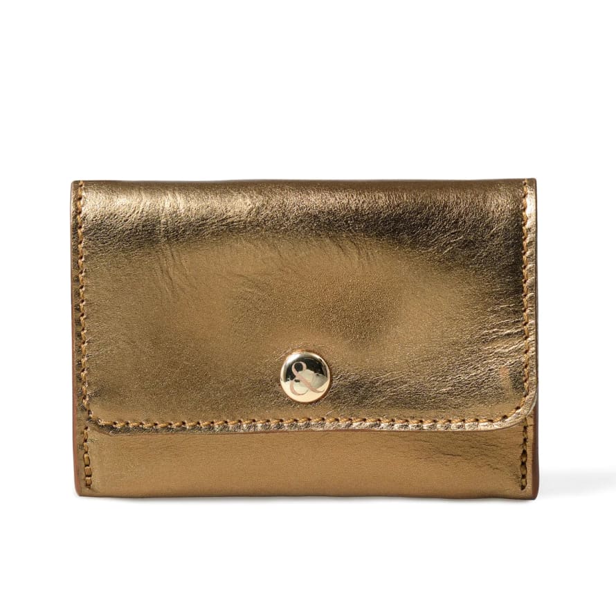 Bell & Fox Ellie Popper Card Holder Purse - Bronze Leather