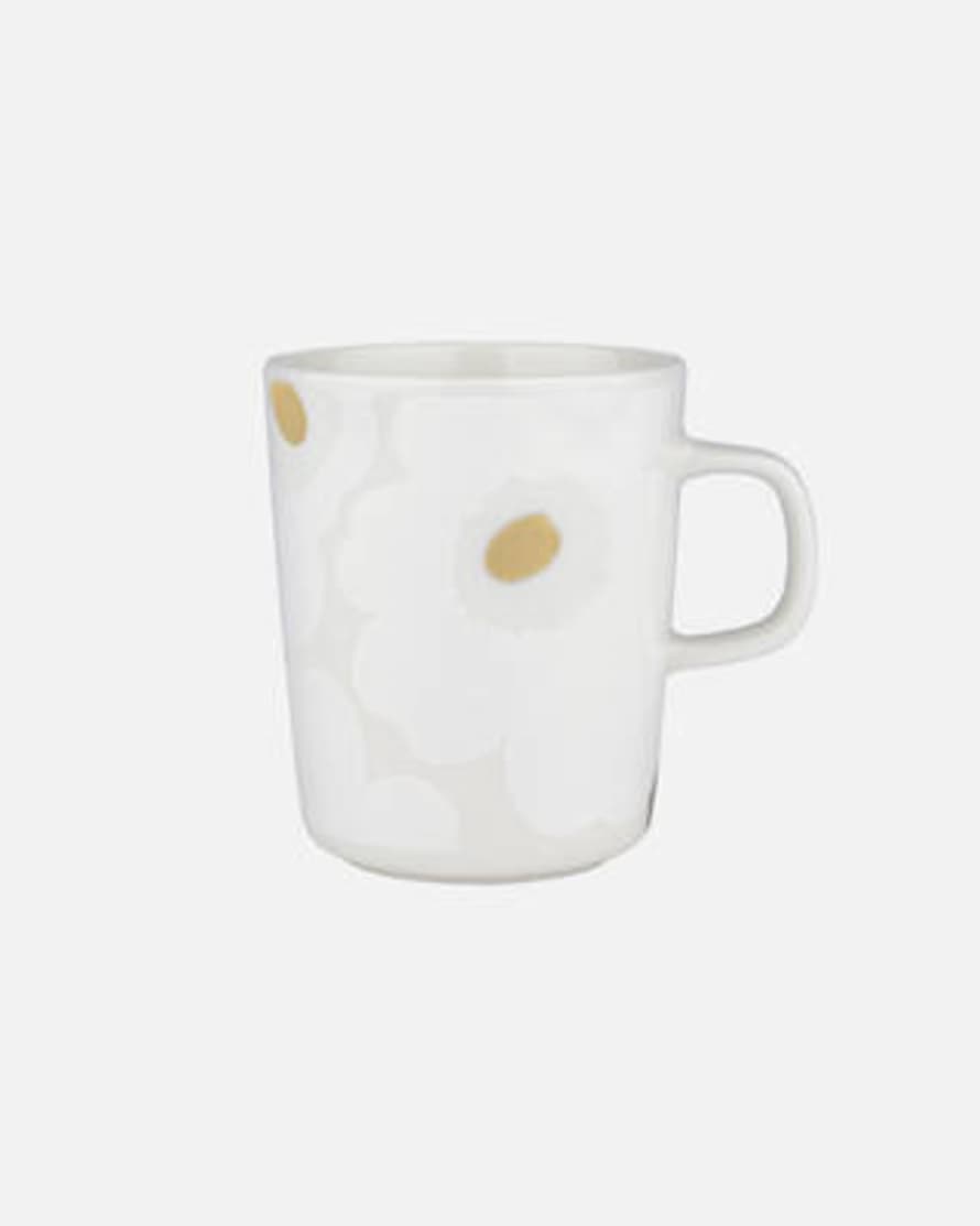 Marimekko Mug Unikko Con Manico Bianco E Oro 2,5dl