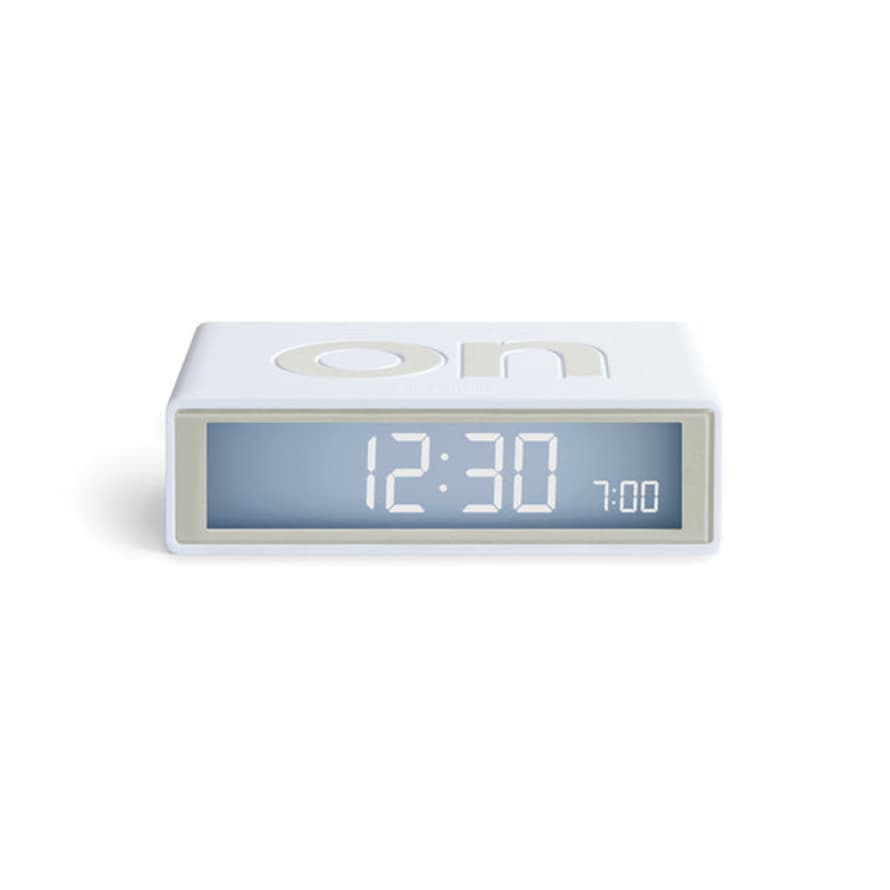 Lexon Flip+ White Travel Alarm Clock