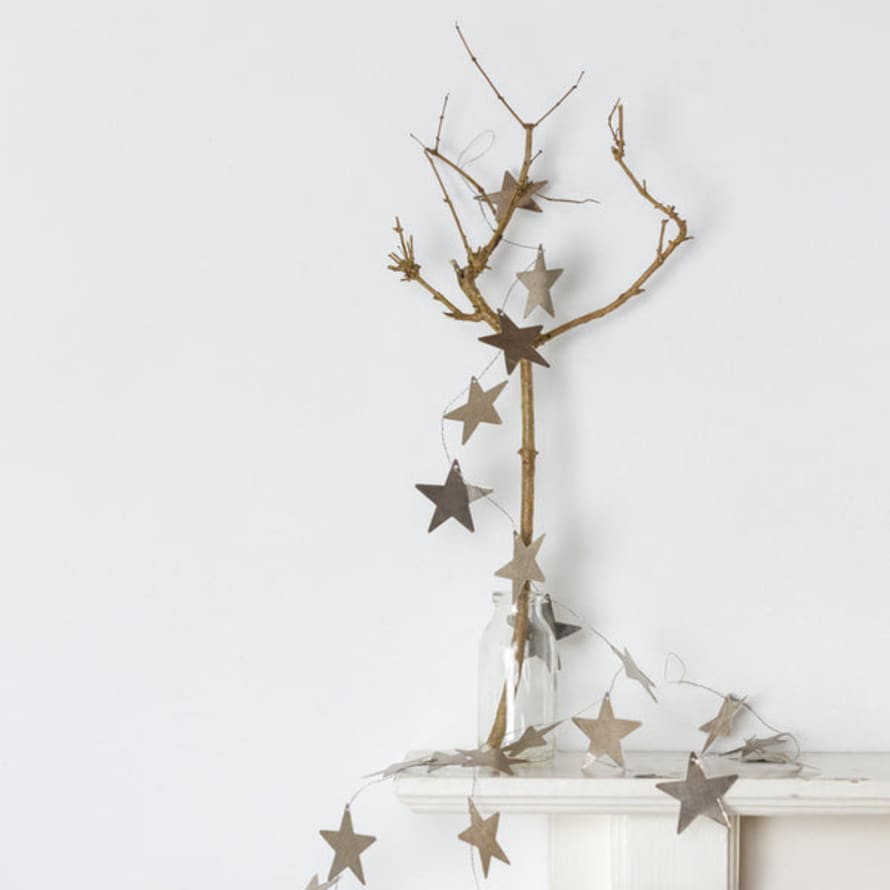Grand Illusions Star Garland - Antique Silver and Gold