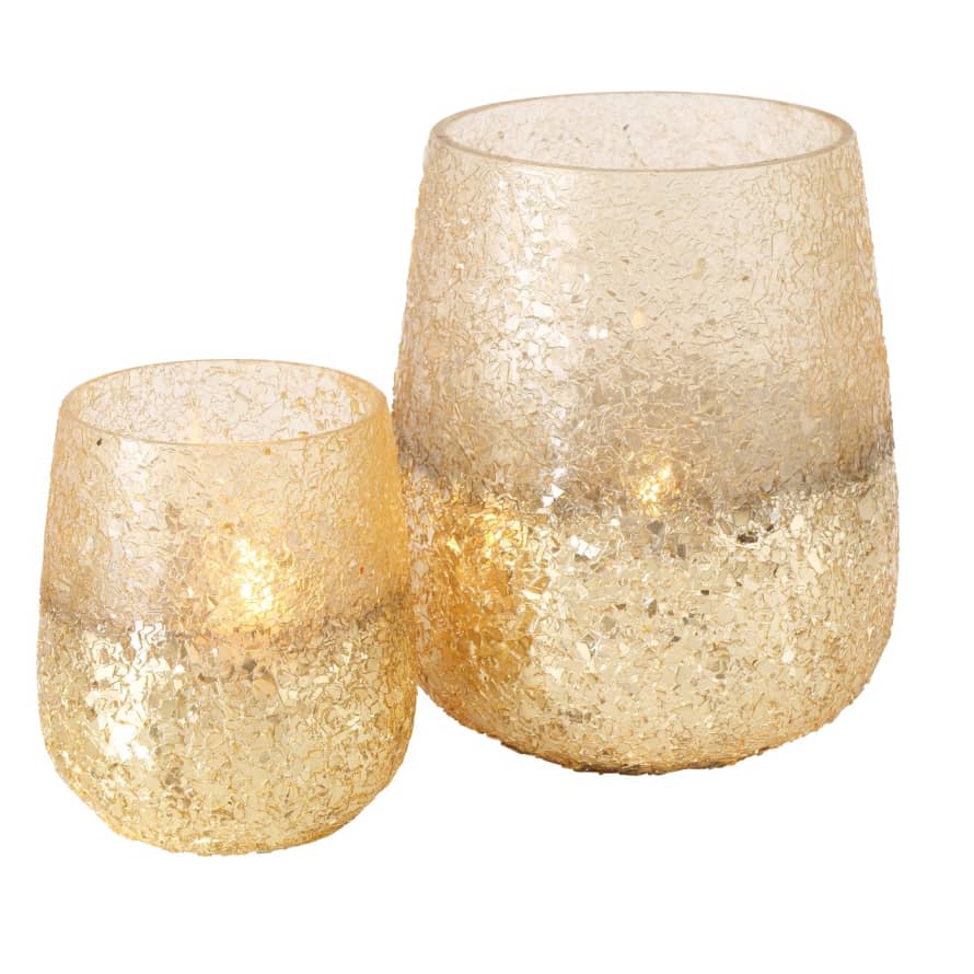 &Quirky Luxe Jaenna Gold Candle Holder : Set of 2