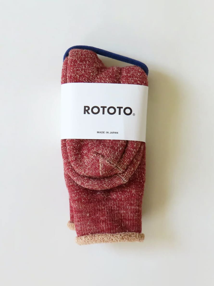RoToTo Double Face Socks In Red