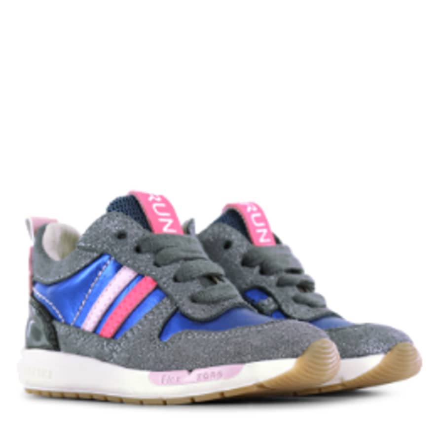 Shoesme Leather Sneaker (grey/blue/pink) 21-26