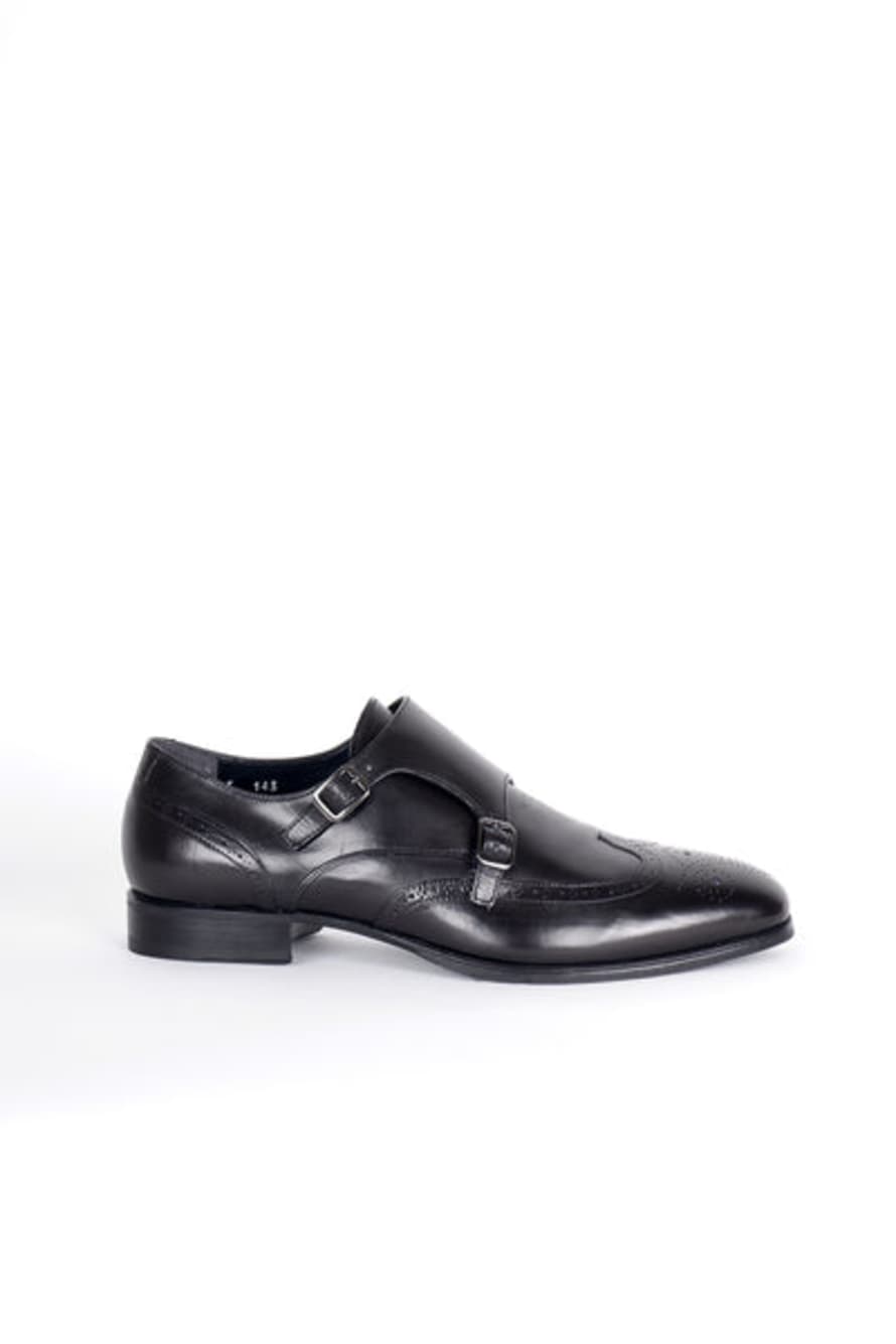 sand copenhagen Classic Double Monk Strap Shoe Black