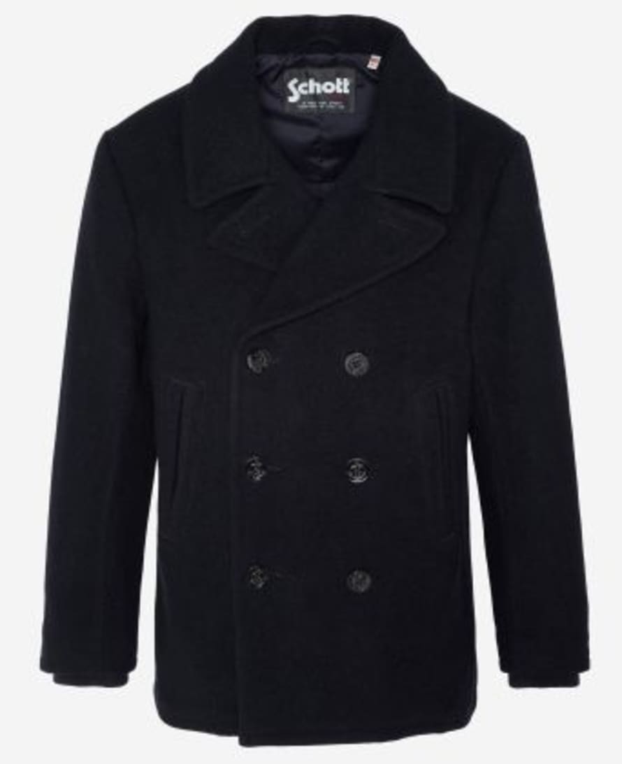 Schott Schott Nyc Woolen Caban Seacoat Black