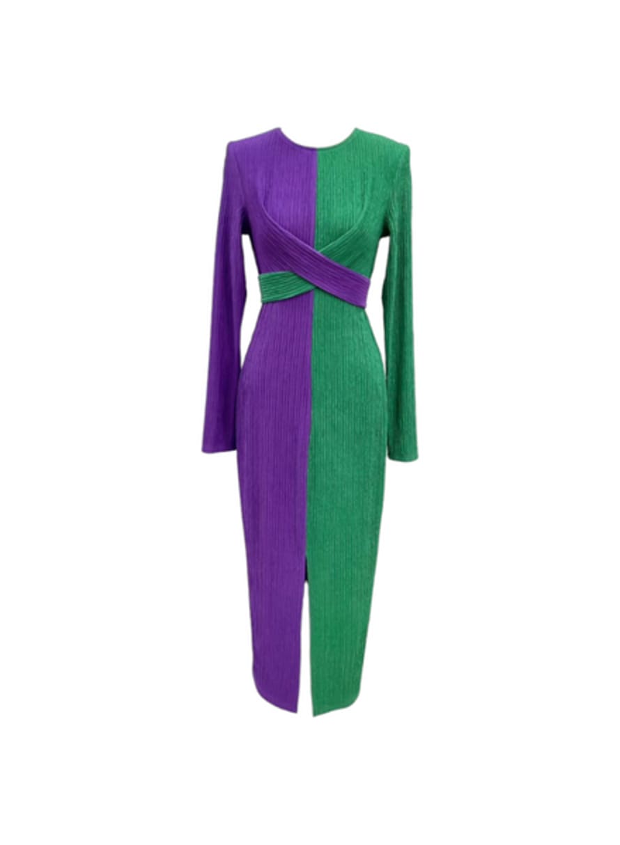 ELENZA Mara Two-Toned Dress - Purple/Green