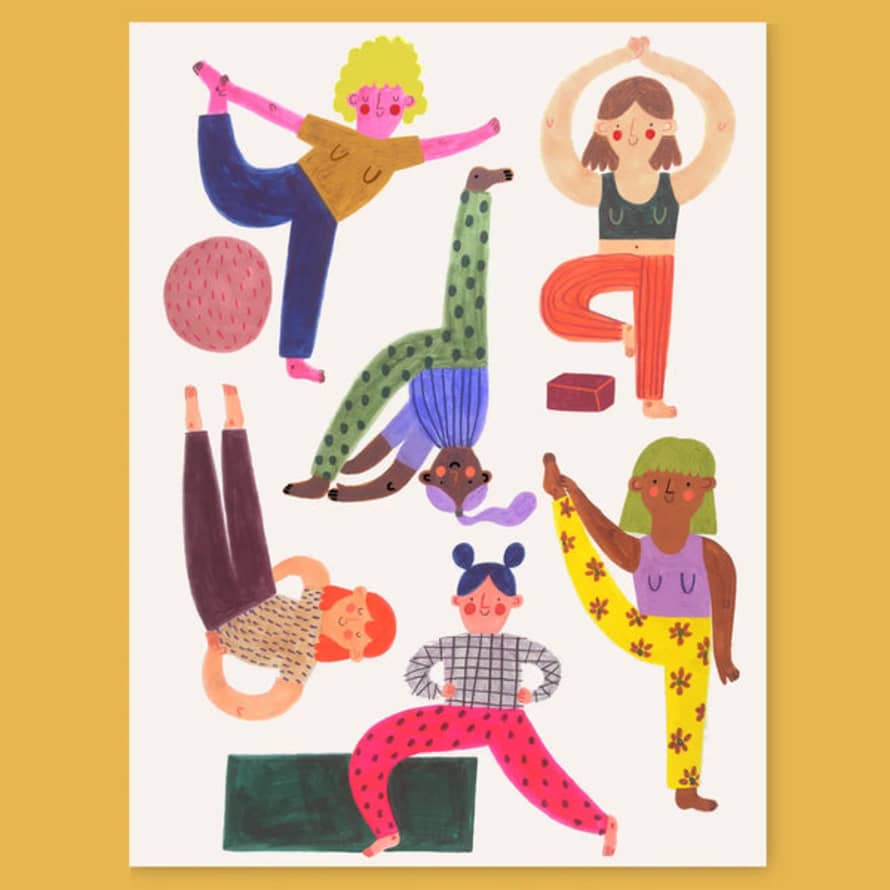 Daria Solak Illustrations Yoga Girls A4 Print