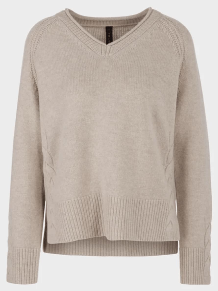Marc Cain Collections Rethink Together Cashmere Jumper In Dark Sand Vc 41.51 M51 Col 178