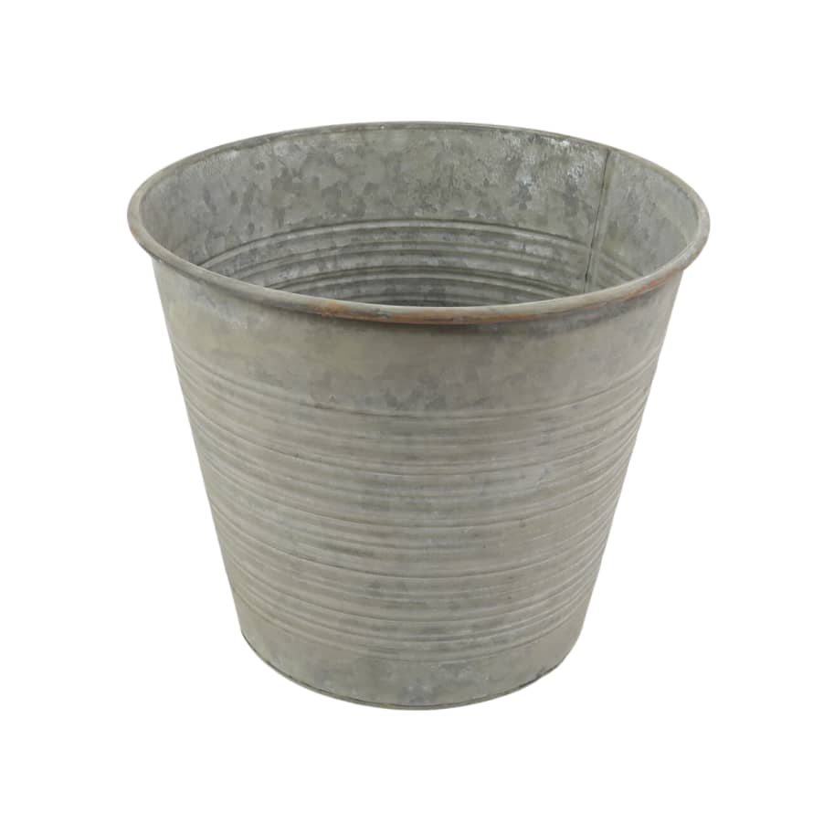 Terrace and Garden Zinc Ribbed Planter - Large