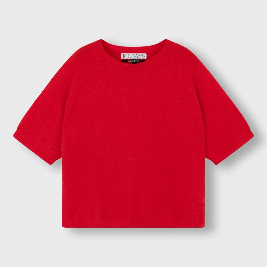 10Days Shortsleeve Sweater Knit Red