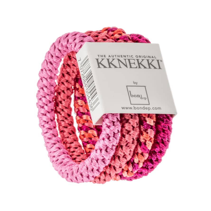 Bon Dep Set of 4 Shades of Pink Kknekki Hair Ties