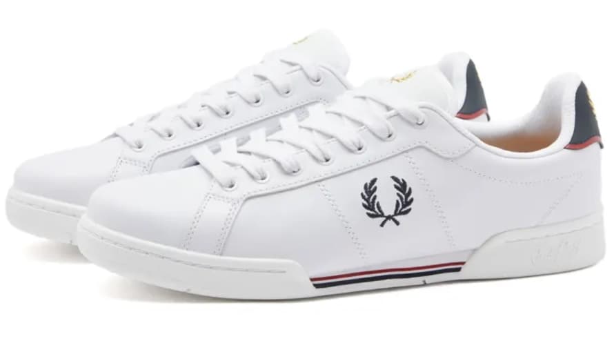 Fred Perry Authentic B722 Leather Sneakers White and Navy