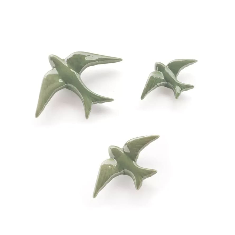 casa atlantica Medium Olive Green Ceramic Decorative Andorinha Swallow