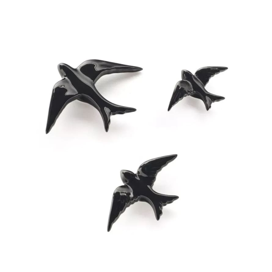 casa atlantica Medium Black Ceramic Decorative Andorinha Swallow