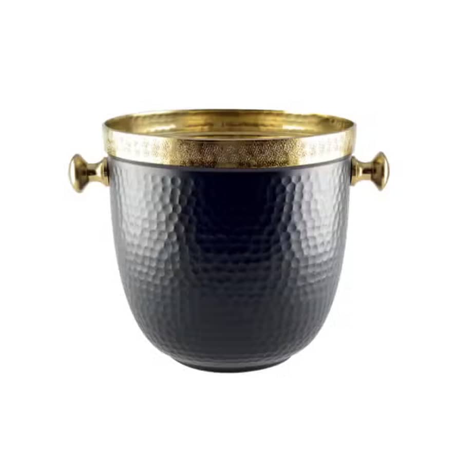 Joca Home Concept Champagne Bucket Black Metal Gold Edge