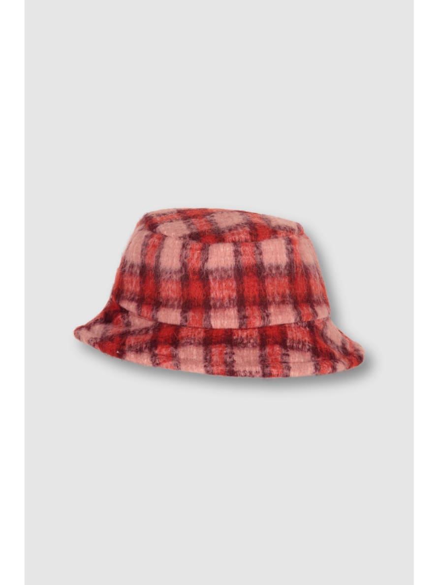 Rino and Pelle Selin Bucket Hat Red Check