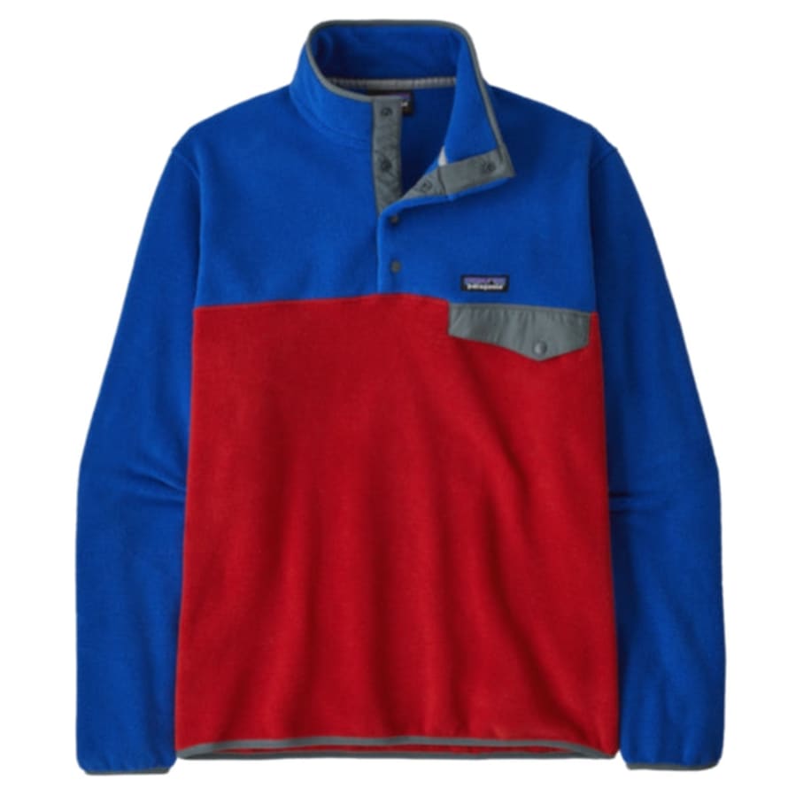 Patagonia Men's Lightweight Synchilla Snap-T Fleece Pullover Touring Red