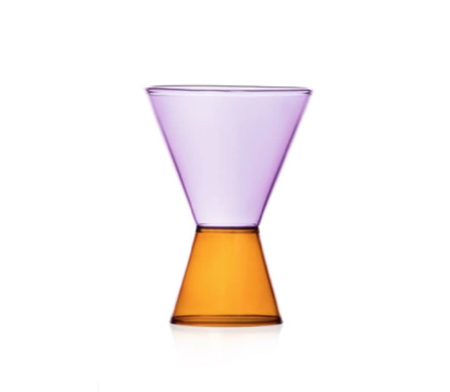 Ichendorf Milano bicchiere lilla e ambra linea travasi 