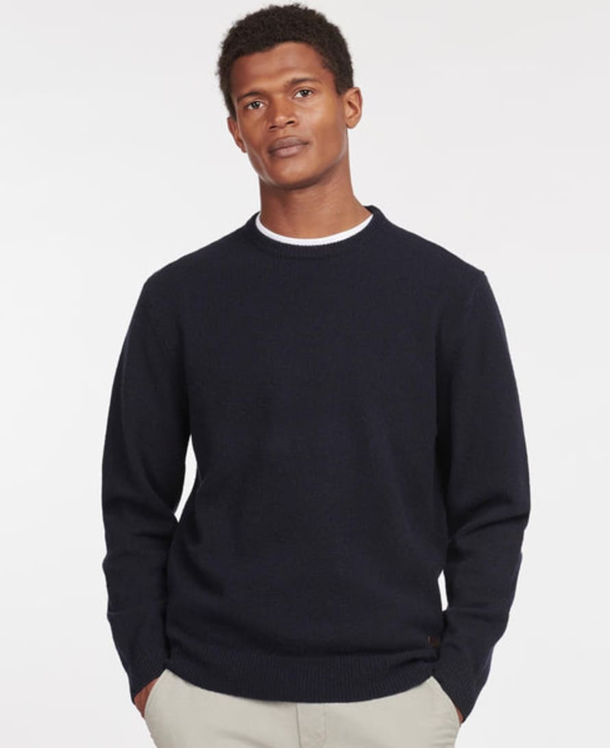 Barbour Navy Patch Crew Neck Sweater