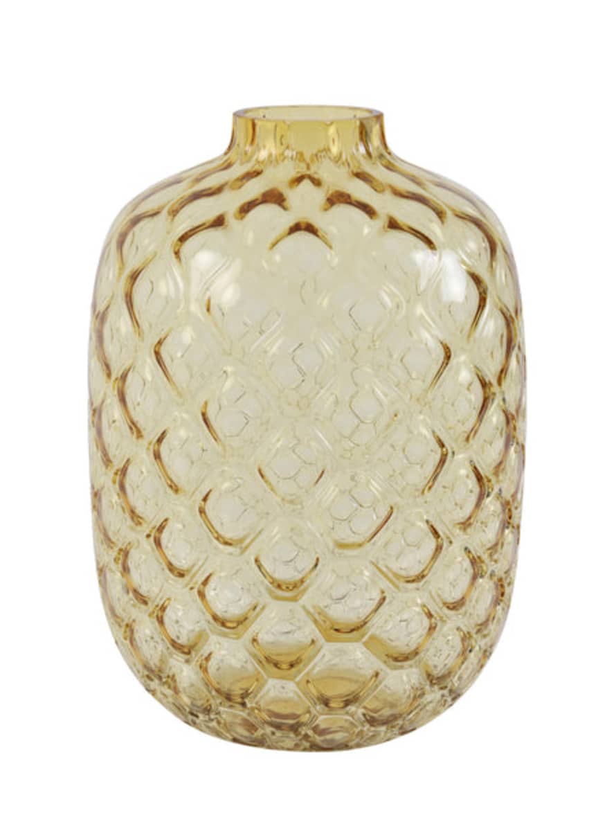 Light & Living Large Carino Amber Large Glass Vase