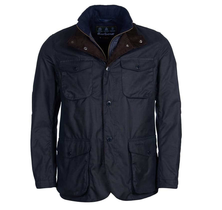 Barbour Ogston Waxed Cotton Jacket Navy