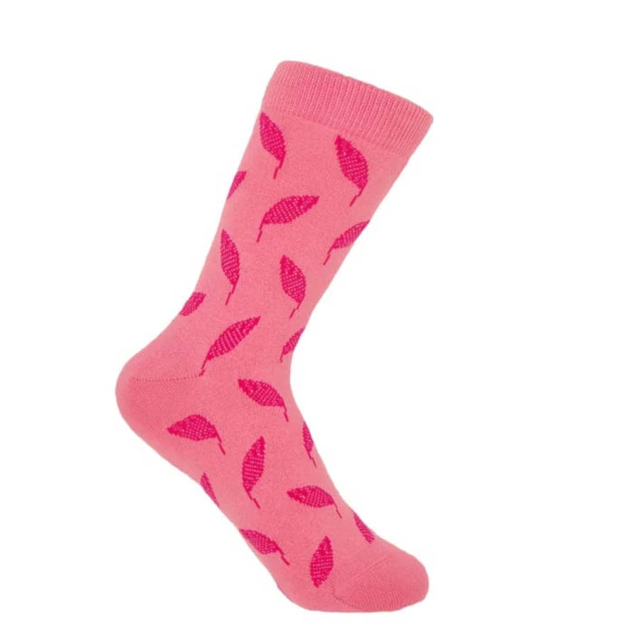 Peper Harow Leaf Womens Socks - Pink