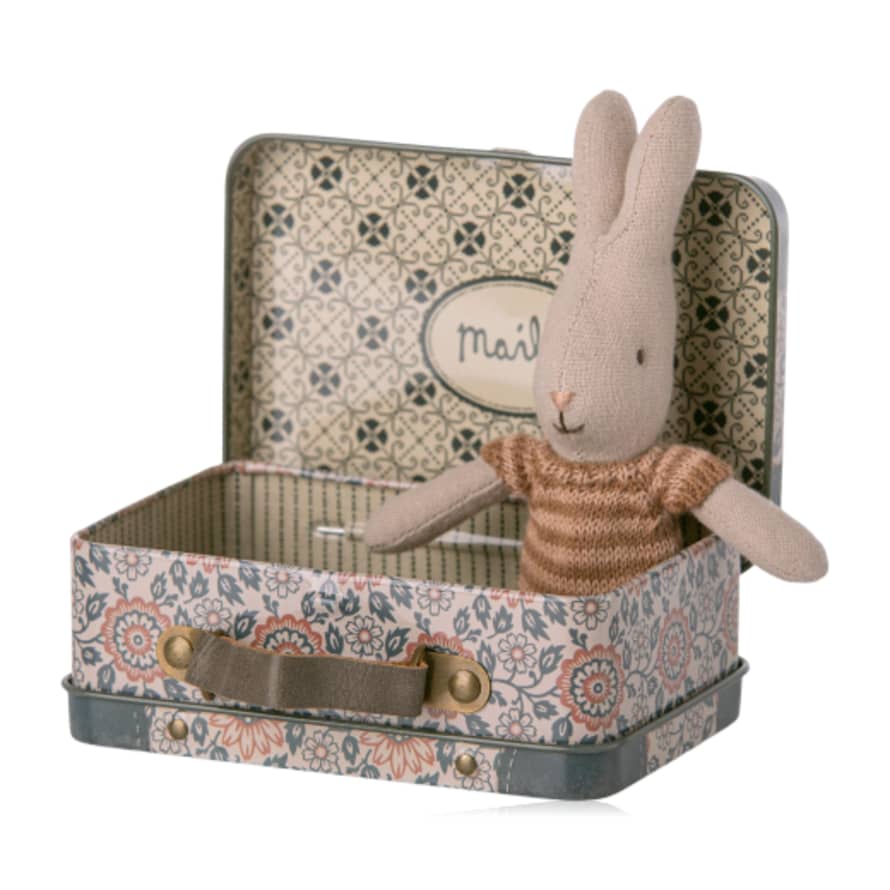 Maileg  Micro Rabbit In Suitcase Brown