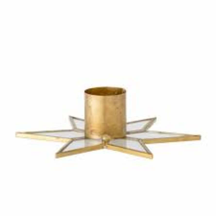 Bloomingville Stara Candle Holder, Gold, Stainless Steel